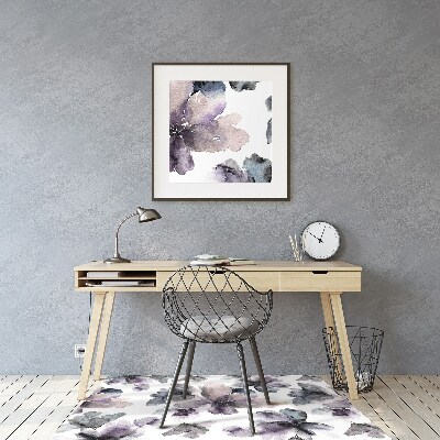 Desk chair mat dark flowers