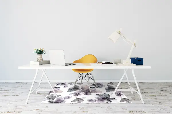 Desk chair mat dark flowers