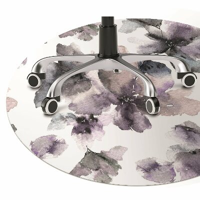 Desk chair mat dark flowers