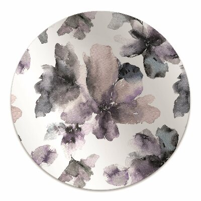 Desk chair mat dark flowers