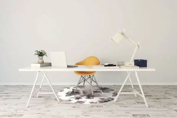Desk chair mat dark flowers