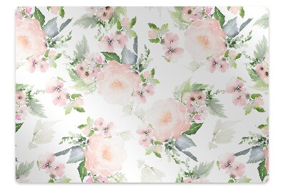 Chair mat floor panels protector pastel flowers