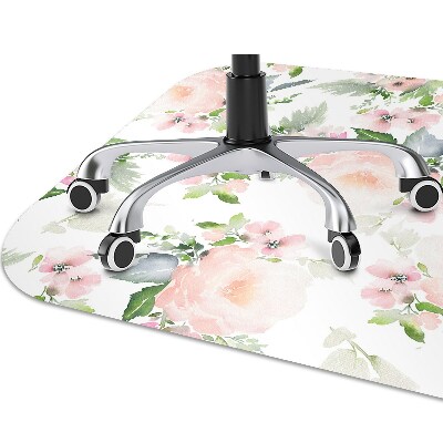 Chair mat floor panels protector pastel flowers