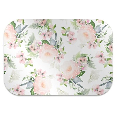 Chair mat floor panels protector pastel flowers