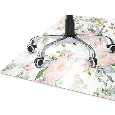 Chair mat floor panels protector pastel flowers