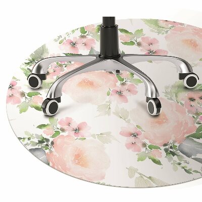 Chair mat floor panels protector pastel flowers