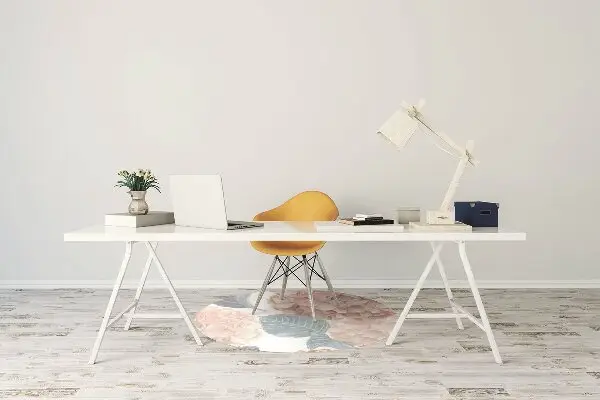 Office chair mat drawn flowerbed