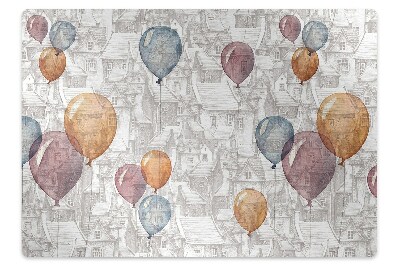Desk chair mat Balloons and houses
