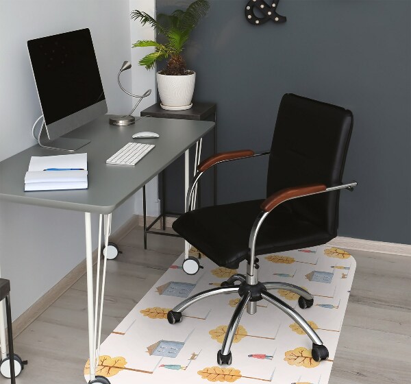 Chair mat floor panels protector Houses among the trees