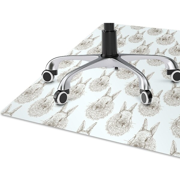 Office chair floor protector rabbits sketched