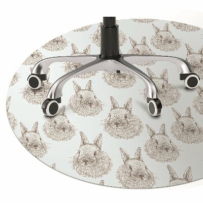 Office chair floor protector rabbits sketched