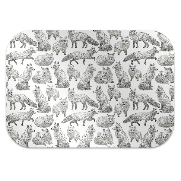 Office chair mat sketched foxes