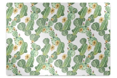 Office chair floor protector Cactus with flowers