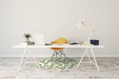 Office chair floor protector Cactus with flowers