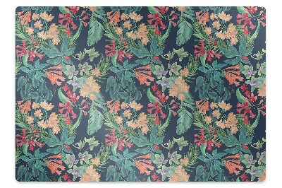 Office chair mat Tropical composition