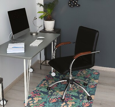 Office chair mat Tropical composition
