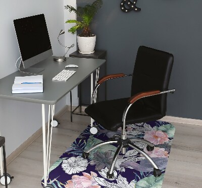 Chair mat floor panels protector Birds in flowers