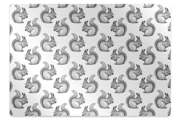 Office chair floor protector Squirrels pattern