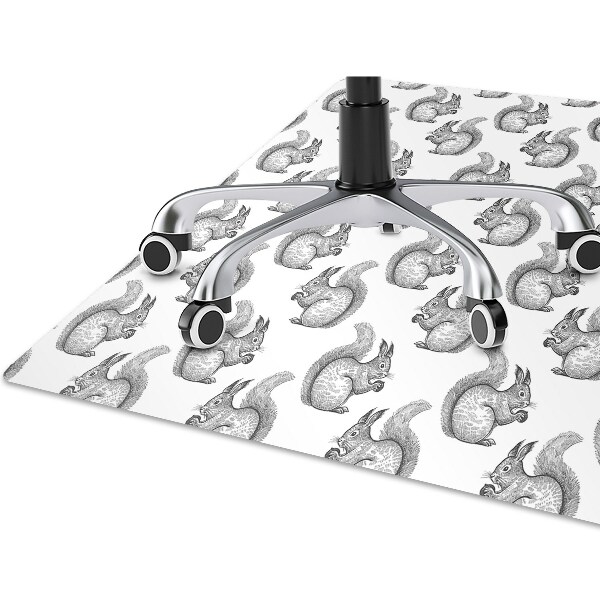 Office chair floor protector Squirrels pattern
