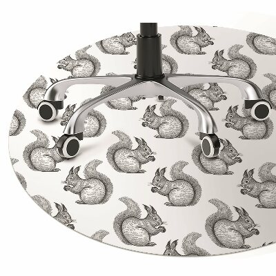 Office chair floor protector Squirrels pattern