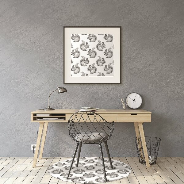 Office chair floor protector Squirrels pattern