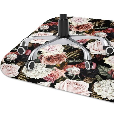 Office chair mat baroque flowers