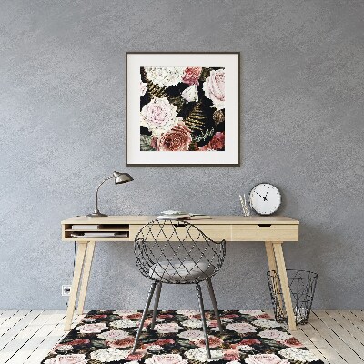 Office chair mat baroque flowers