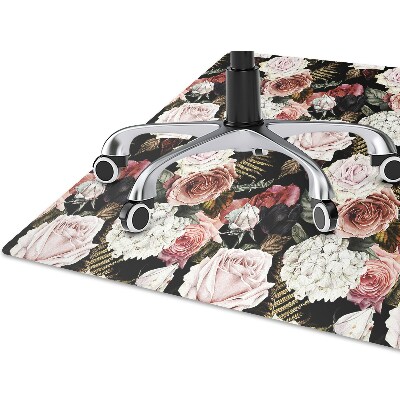 Office chair mat baroque flowers