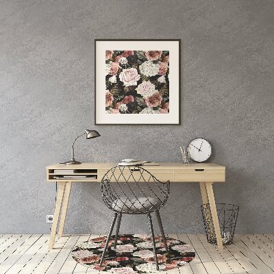 Office chair mat baroque flowers