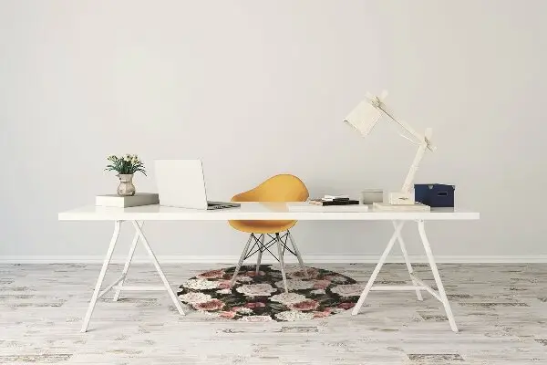 Office chair mat baroque flowers
