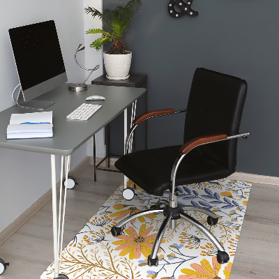 Office chair floor protector Pastel meadow