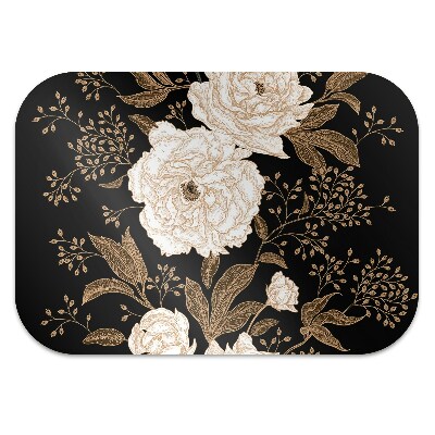 Office chair floor protector Roses in a retro style