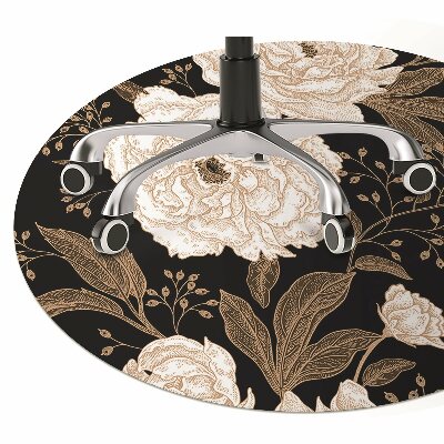 Office chair floor protector Roses in a retro style