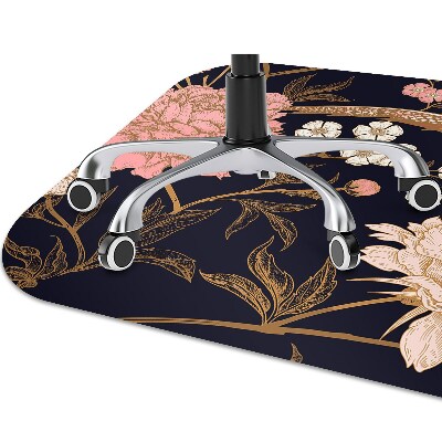 Office chair mat Peony with bird