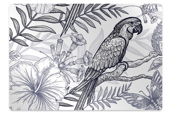 Office chair mat Sketching parrot