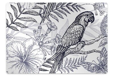 Office chair mat Sketching parrot