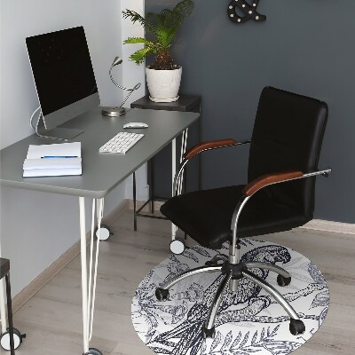 Office chair mat Sketching parrot