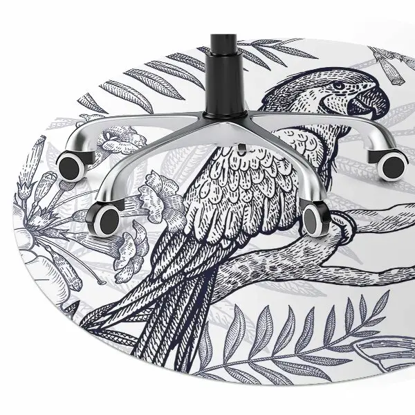 Office chair mat Sketching parrot