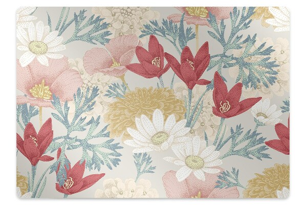 Office chair mat Spring flowers