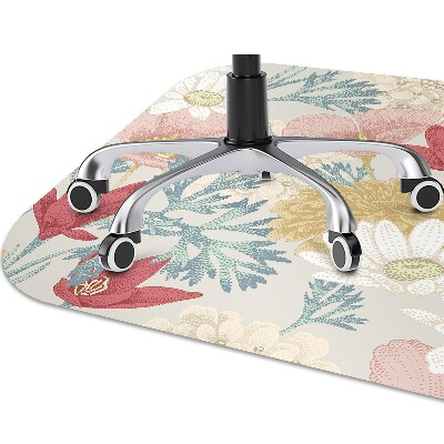 Office chair mat Spring flowers