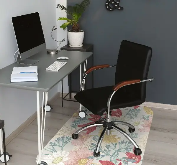 Office chair mat Spring flowers
