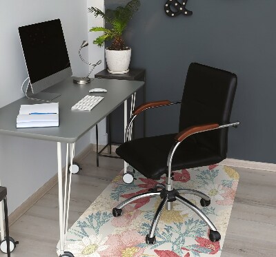 Office chair mat Spring flowers