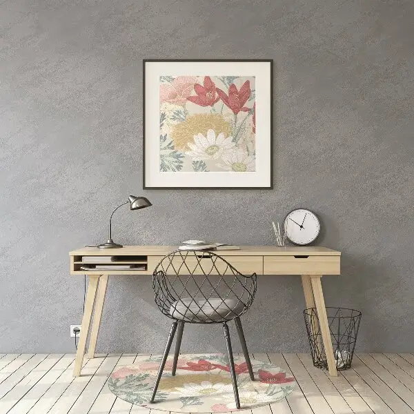 Office chair mat Spring flowers