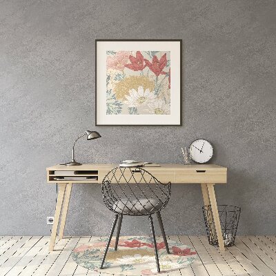 Office chair mat Spring flowers