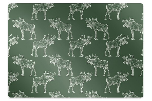 Office chair mat Elk on a green background