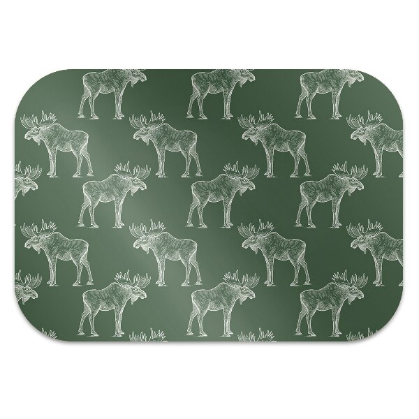 Office chair mat Elk on a green background