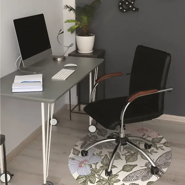 Computer chair mat Butterflies among the flowers