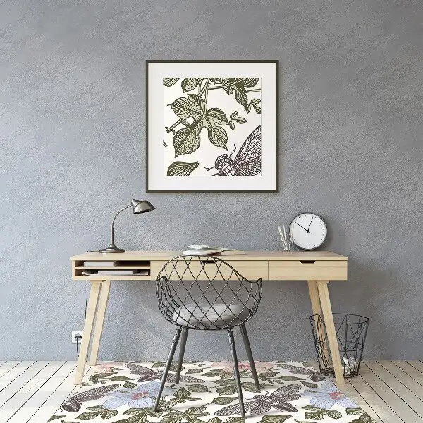 Computer chair mat Butterflies among the flowers