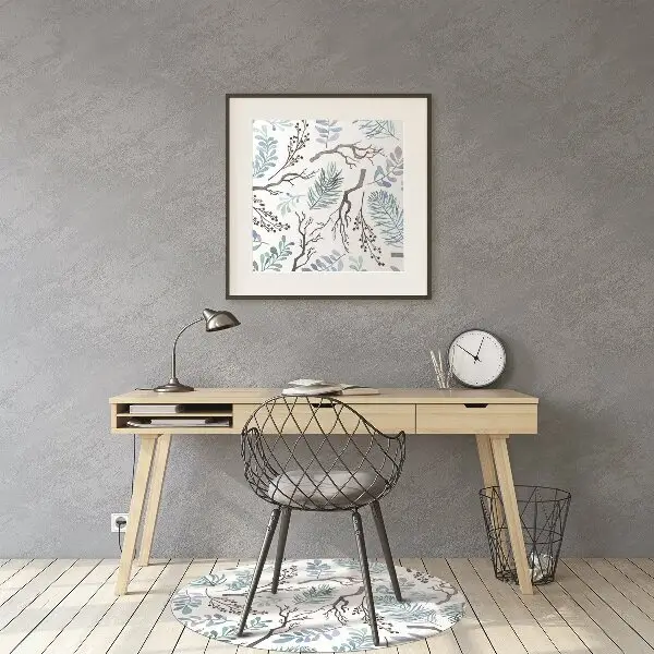 Chair mat floor panels protector Leaves and branches