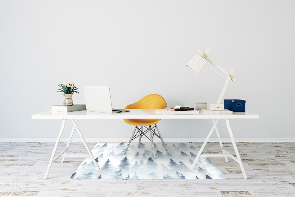Desk chair mat misty forest